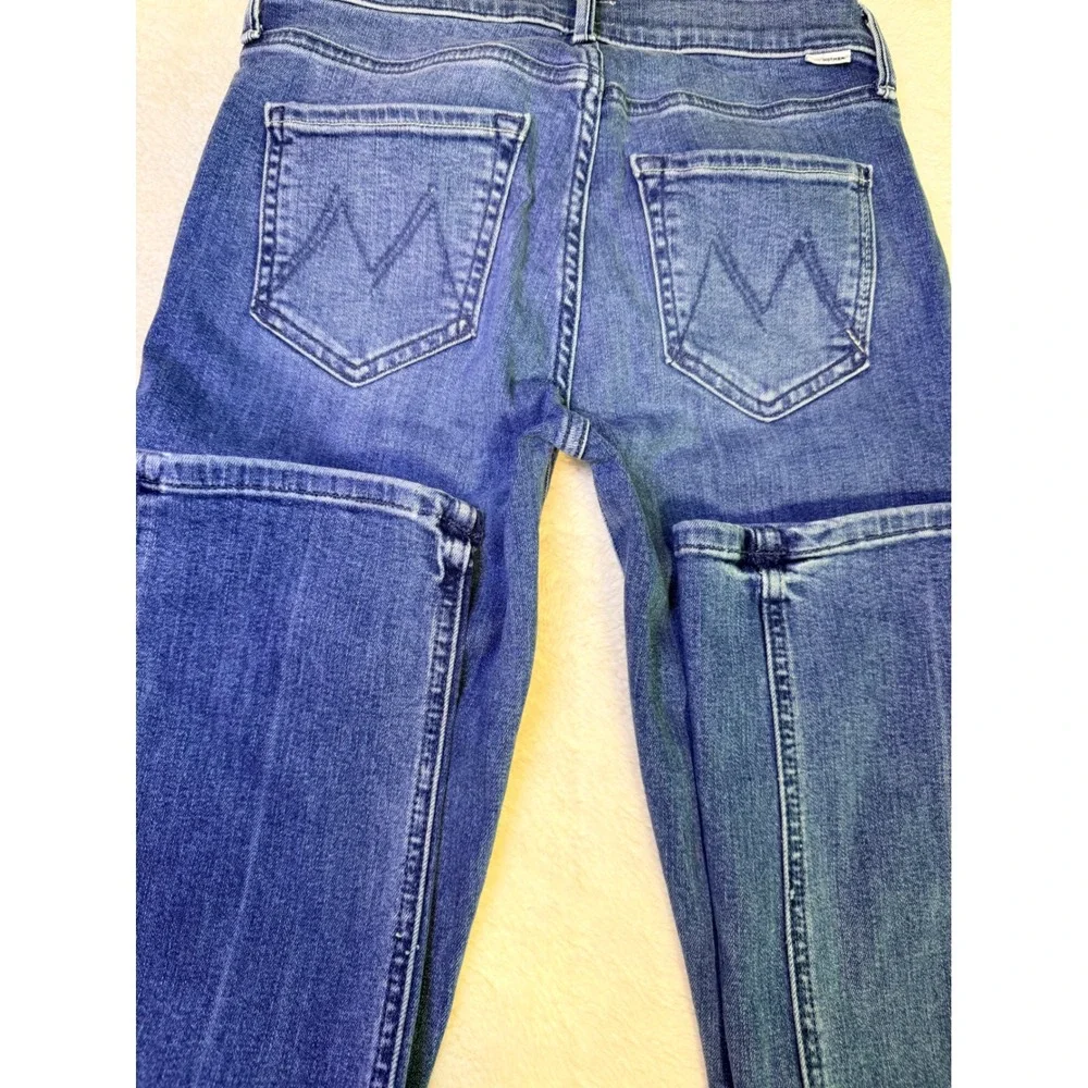 Mother The Mid Rise Dazzler Ankle Jeans We The Animals Blue Slim Straight Leg 25 - Picture 4 of 13